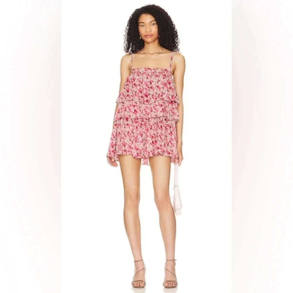 FREE PEOPLE ONE Talia Tunic in Pink Combo Sz : L
